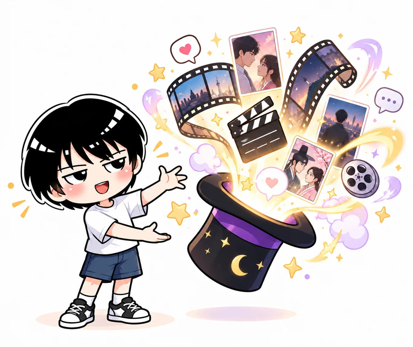 映画とドラマの世界を紹介するKandoraのキャラクター