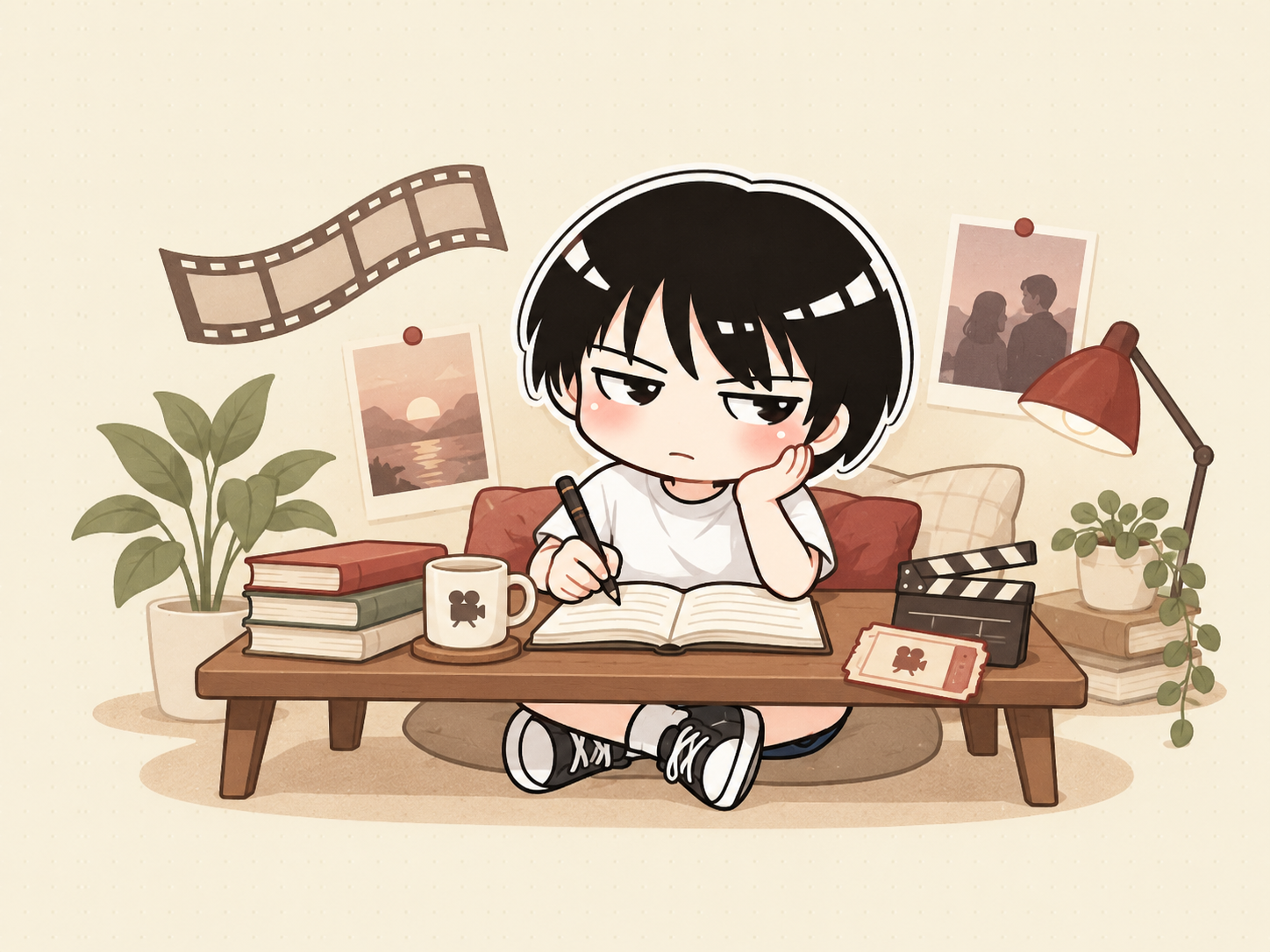 ノートを書くKandoraのキャラクター